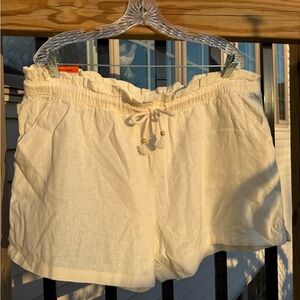 Hang Ten Women's High Waist Cream Shorts